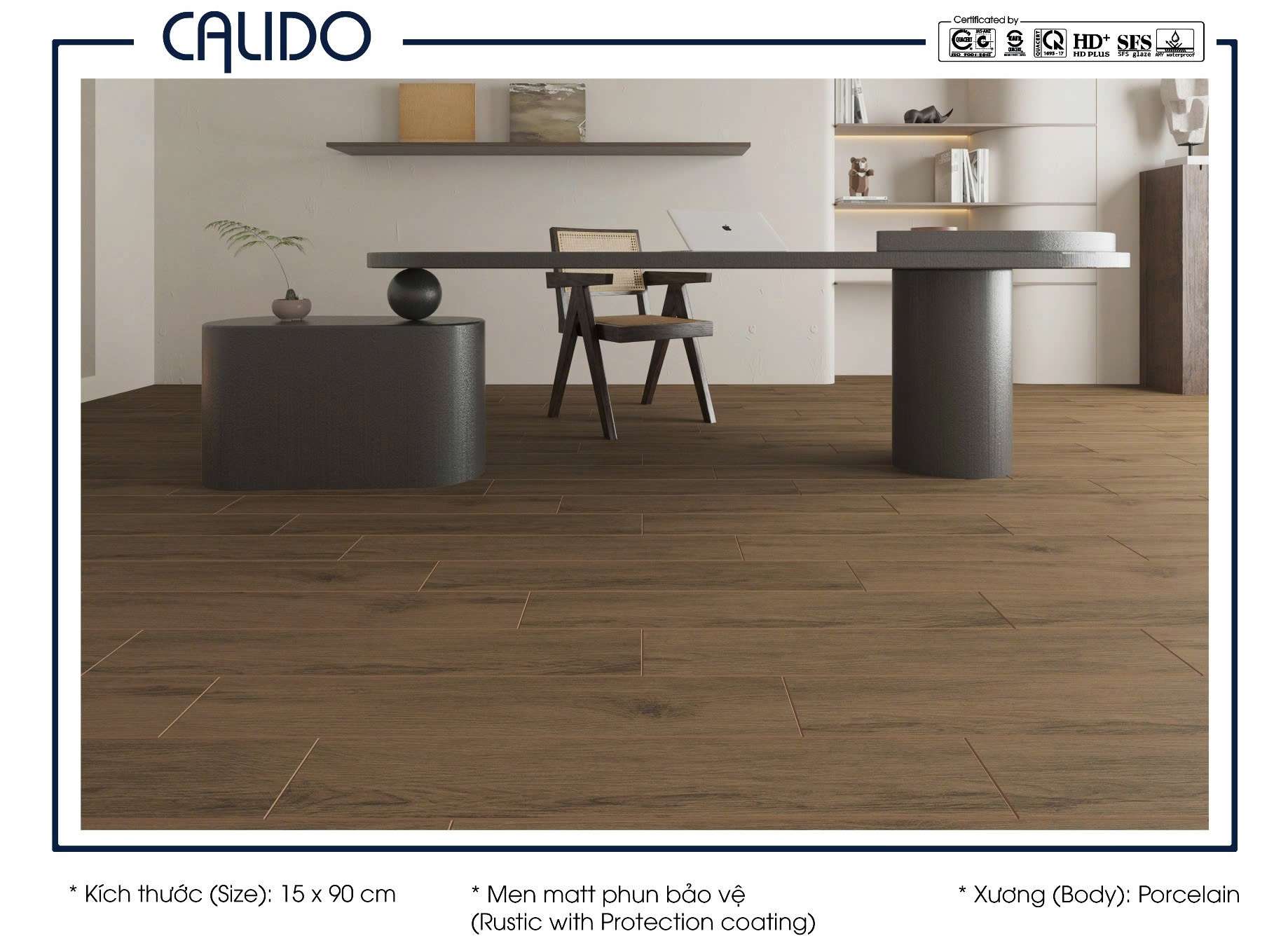 Gạch CALIDO 15x90 Matt phun bảo vệ 21.C.159.6520